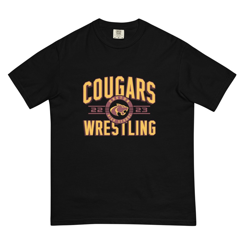 Oakton Wrestling Mens garment-dyed heavyweight t-shirt