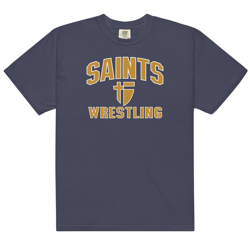 STA Saints Wrestling Mens Garment-Dyed Heavyweight T-Shirt