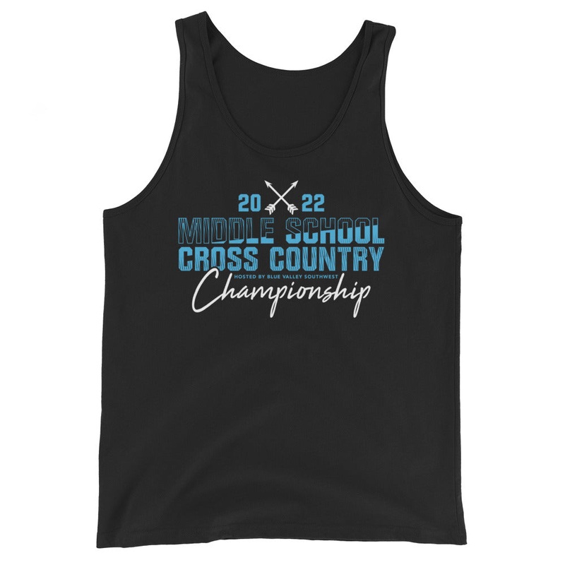 ’22 Middle School XC Championship Neon Blue Mens Staple Tank Top