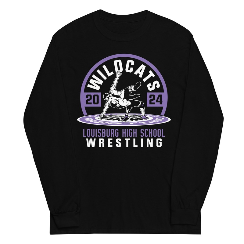 Wildcat Wrestling (Front Only) 2024 Mens Long Sleeve Shirt