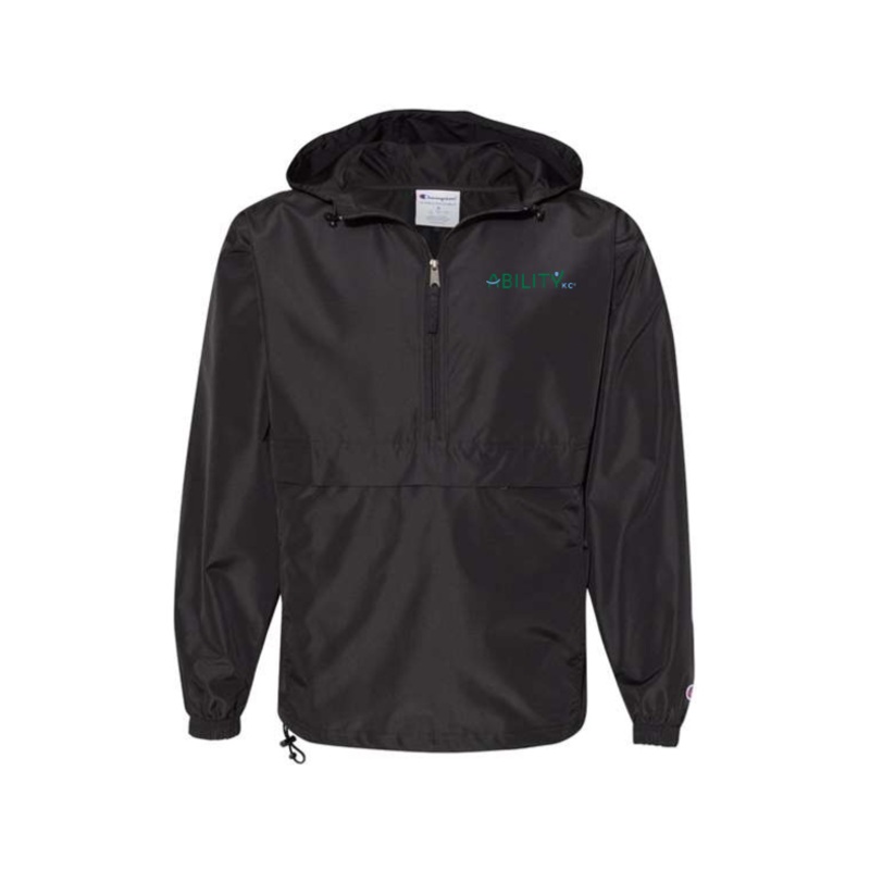 ABILITY KC Champion Hooded Packable Quarter Zip Jacket – Embroidered