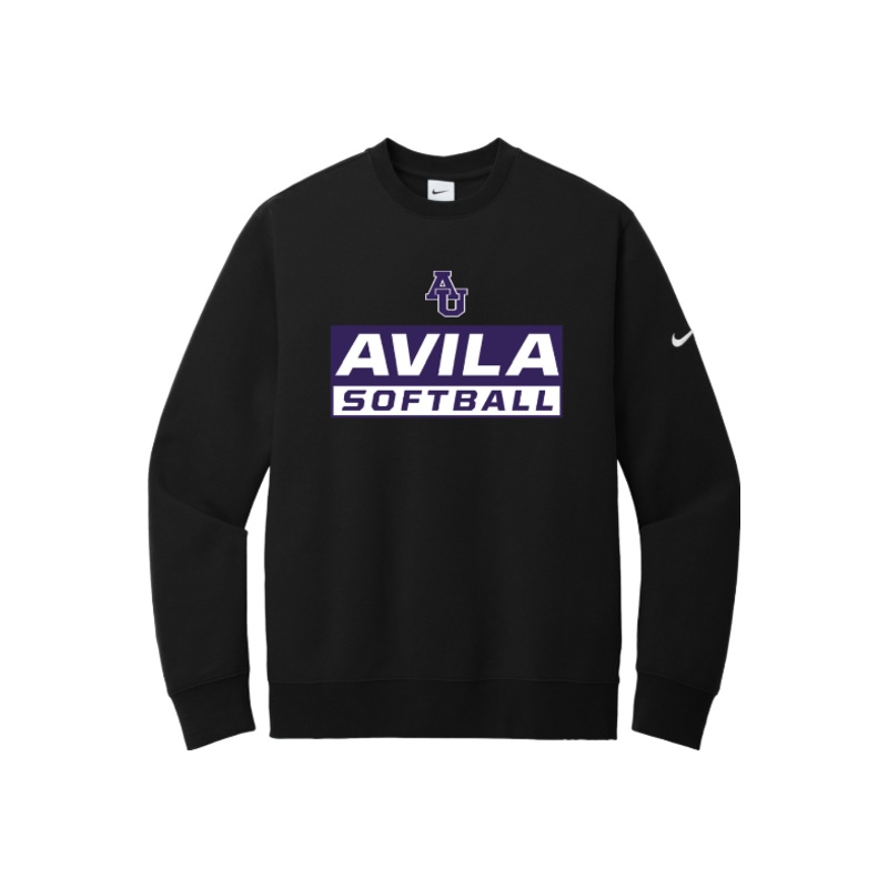 Avila Softball Nike Club Fleece Sleeve Swoosh Crew NKFD9863