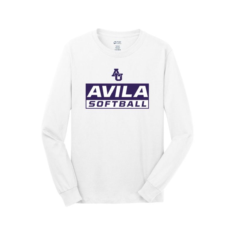 Avila Softball Port & Company – Long Sleeve Core Cotton Tee. PC54LS