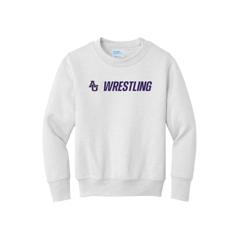 Avila Men’s Wrestling Port & Company – Youth Core Fleece Crewneck Sweatshirt. PC90Y