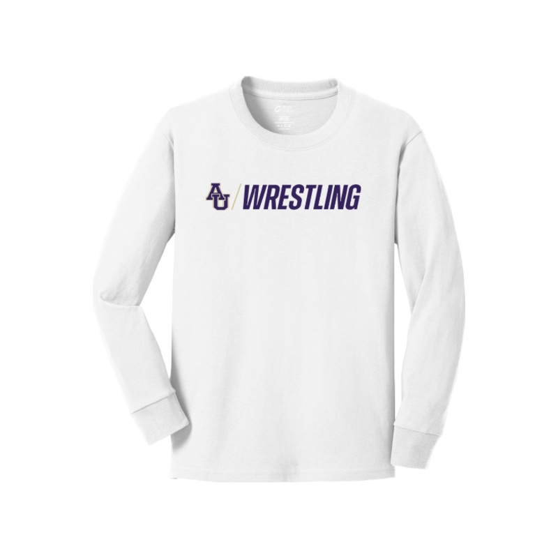 Avila Men’s Wrestling Port & Company Youth Long Sleeve Core Cotton Tee. PC54YLS