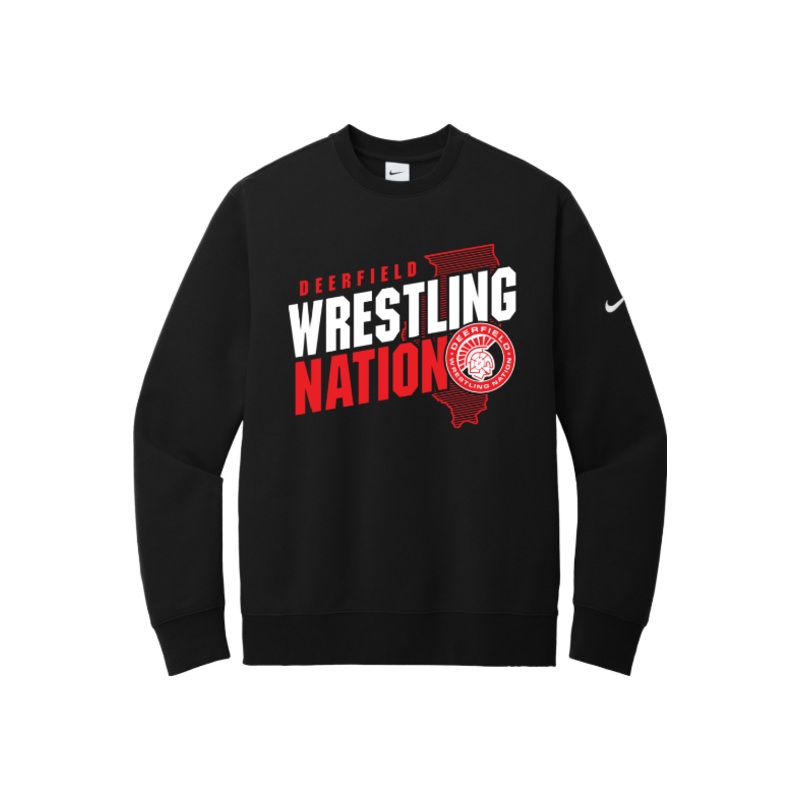 Deerfield High School Nike Club Fleece Sleeve Swoosh Crew NKFD9863