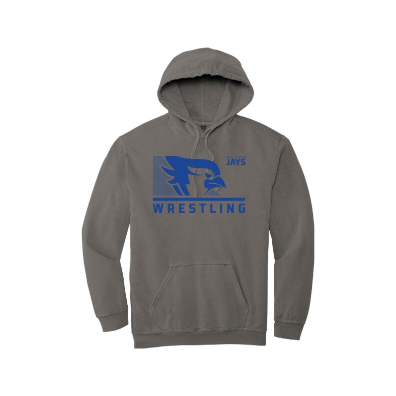 West Platte Wrestling Comfort Colors Garment-Dyed Hooded Sweatshirt