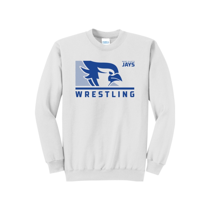 West Platte Wrestling Port & Company – Core Fleece Crewneck Sweatshirt. PC78