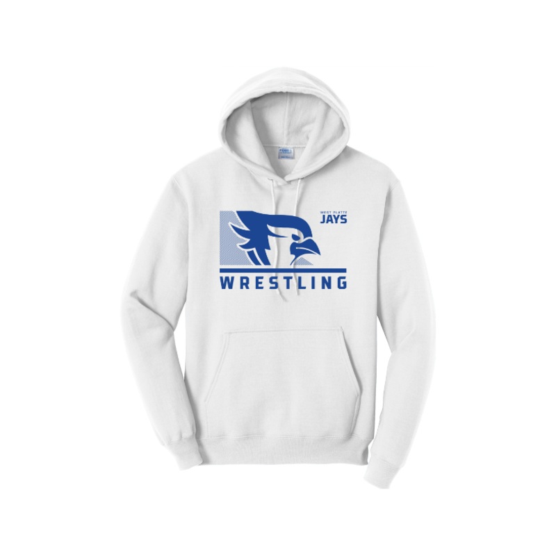 West Platte Wrestling Port & Company – Core Fleece Pullover Hooded Sweatshirt. PC78H