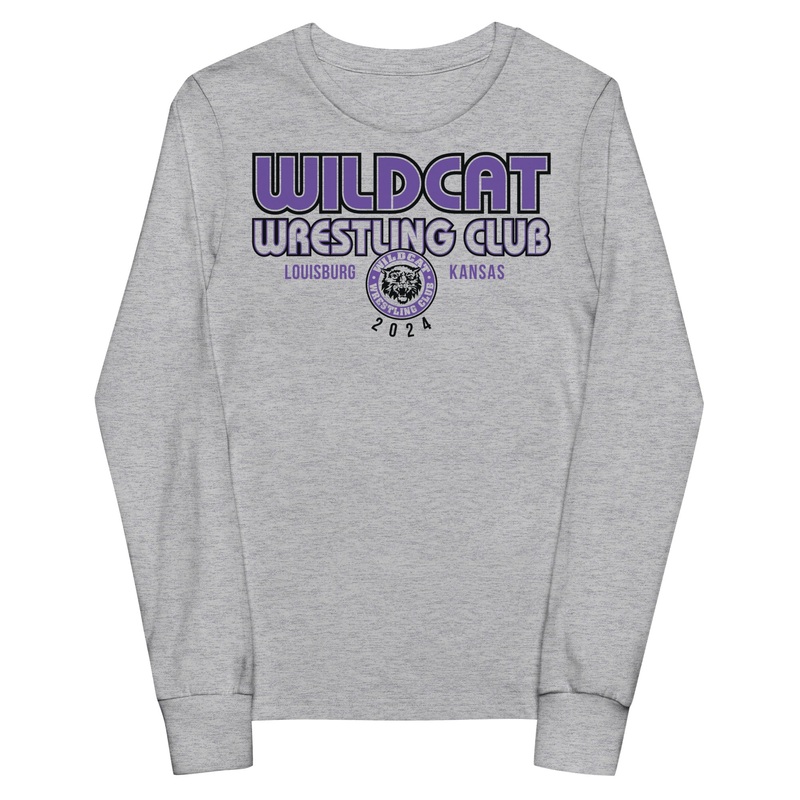 Wildcat Wrestling Club (Louisburg) – With Back Design – Youth Long Sleeve Tee