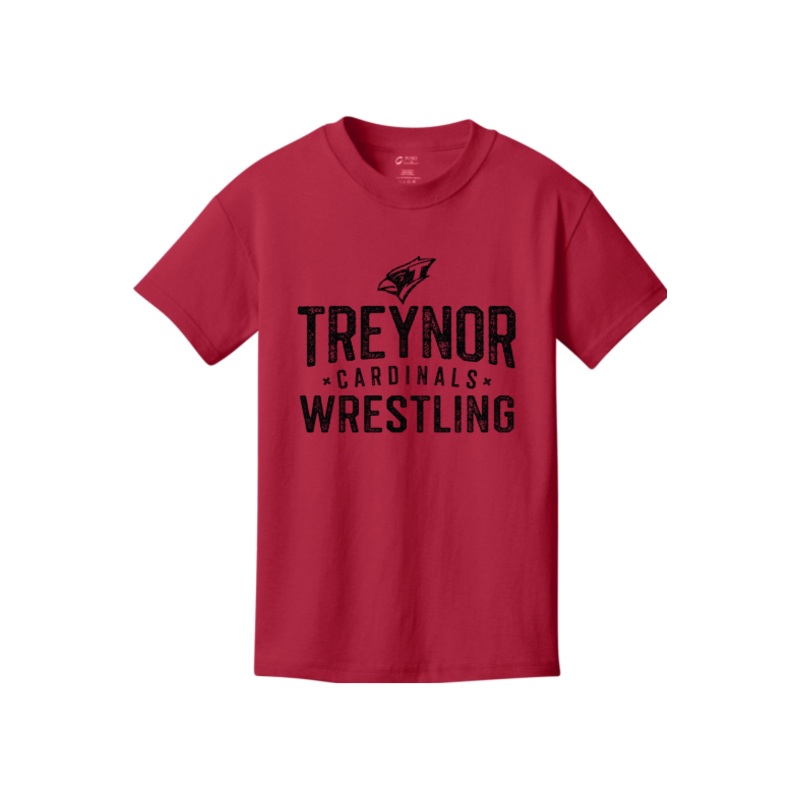 Treynor Wrestling Port & Company – Youth Core Cotton Tee. PC54Y