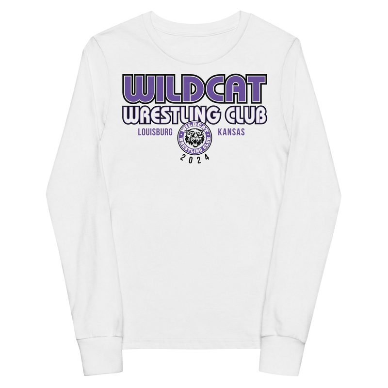 Wildcat Wrestling Club (Louisburg) – Front Design Only – Youth long sleeve tee