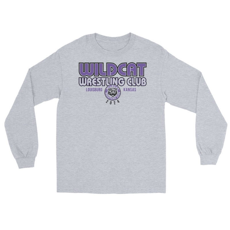 Wildcat Wrestling Club (Louisburg) – With Back Design – Mens Long Sleeve Shirt