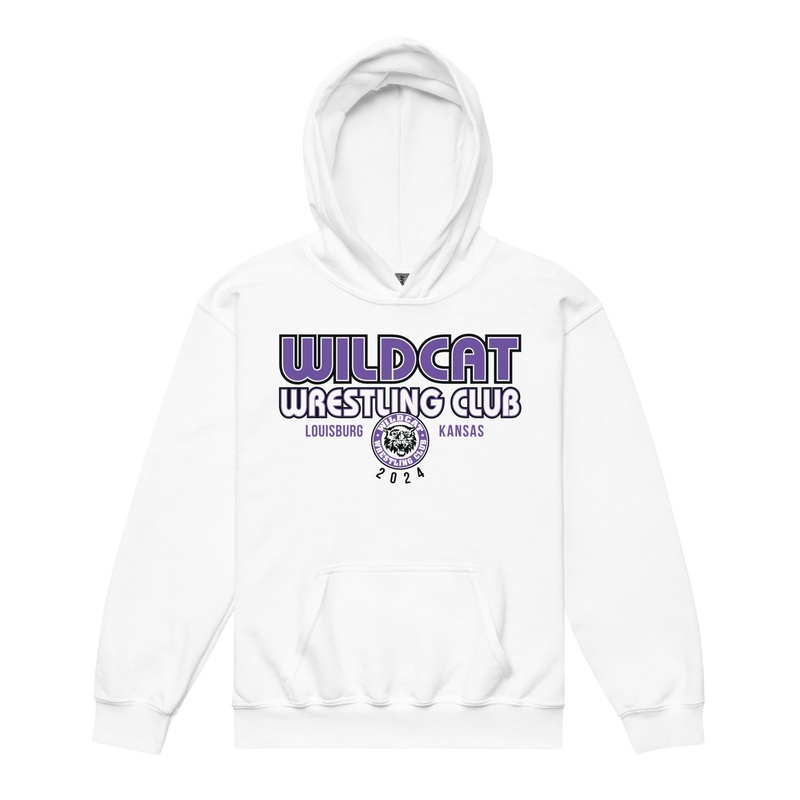 Wildcat Wrestling Club (Louisburg) – With Back Design – Youth Heavy Blend Hooded Sweatshirt