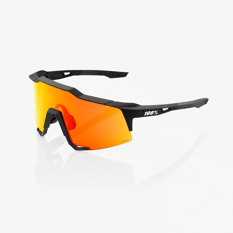 100 Percent Sunglasses – SPEEDCRAFT – Soft Tact Black – HiPER Red Multilayer Mirror Lens