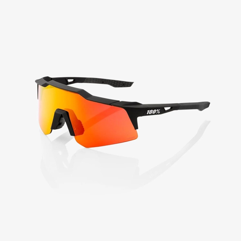 100 Percent Sunglasses – SPEEDCRAFT XS – Soft Tact Black – HiPER Red Multilayer Mirror Lens