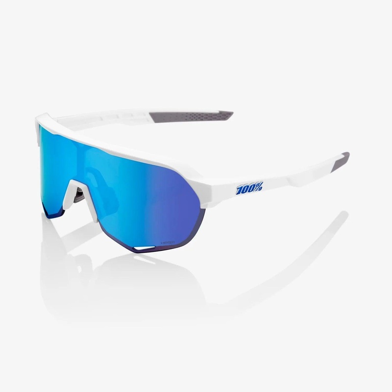 100 Percent Sunglasses –  S2 – Matte White – HiPER Blue Multilayer Mirror Lens