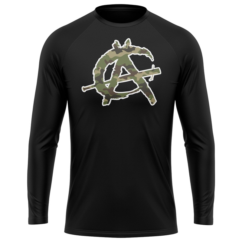 Anarchy Performance Long Sleeve Crew Neck Tee – Black/Camo