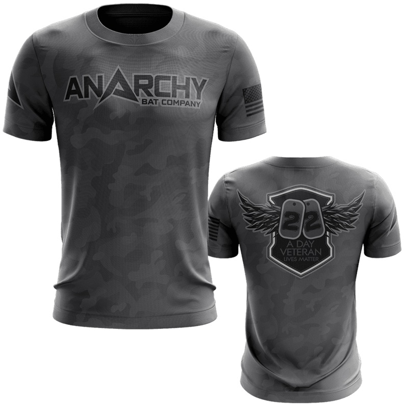 Anarchy Bat Company Short Sleeve Shirt – 22 A Day Veterans Lives Matter