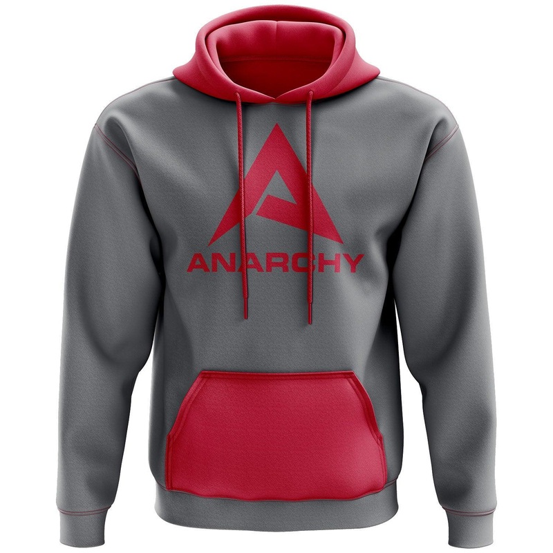 Anarchy Fleece Hoodie – Charcoal/Red