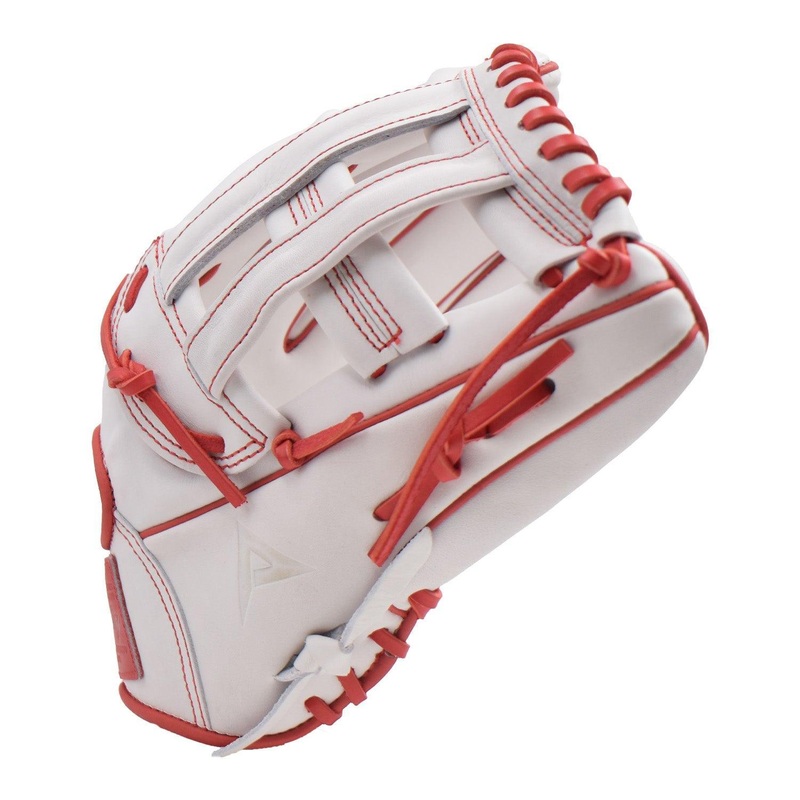 Anarchy Kip Leather Premium Softball Fielding Glove – AFG003 (White/Red)