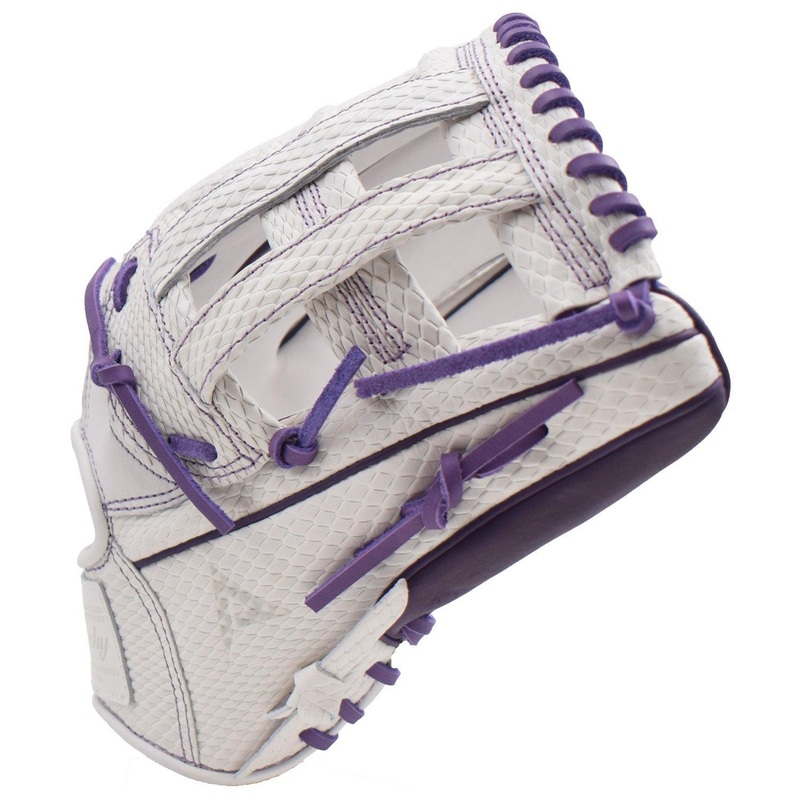 Anarchy Kip Leather Premium Softball Fielding Glove – AFG008 (White/Purple)