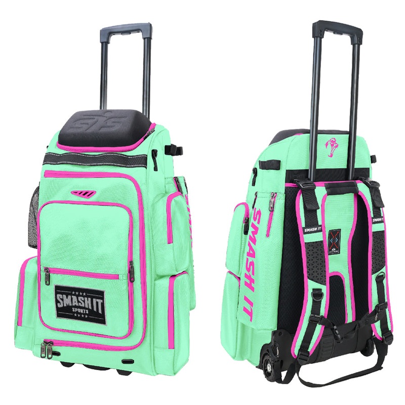 2025 Smash Ops Lil Guerrilla Hybrid Roller/Bat Pack Bag – Mint/Pink