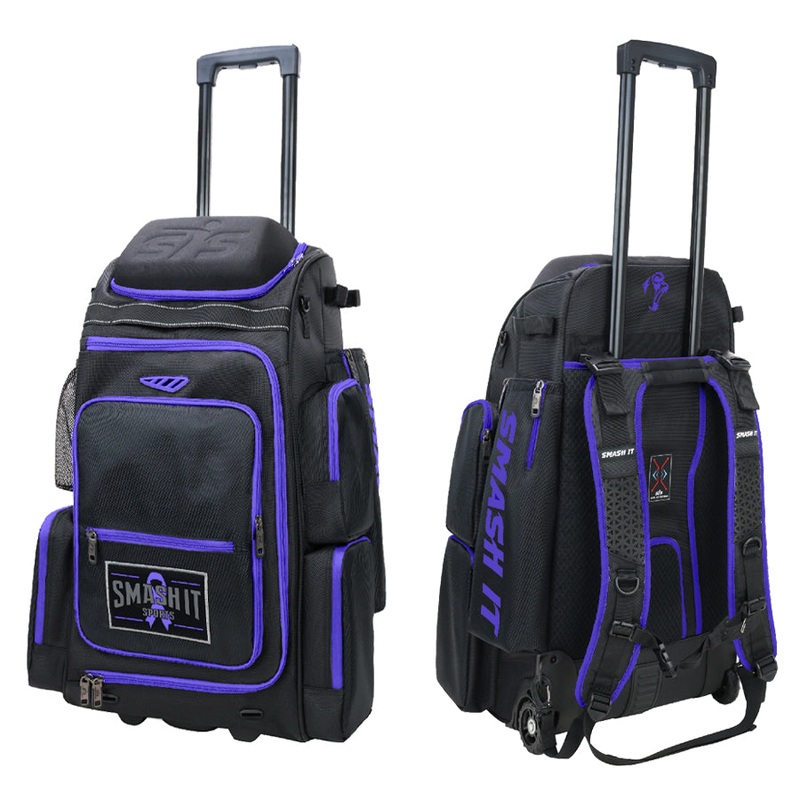 2025 Smash Ops Lil Guerrilla Hybrid Roller/Bat Pack Bag – Purple Cancer Awareness