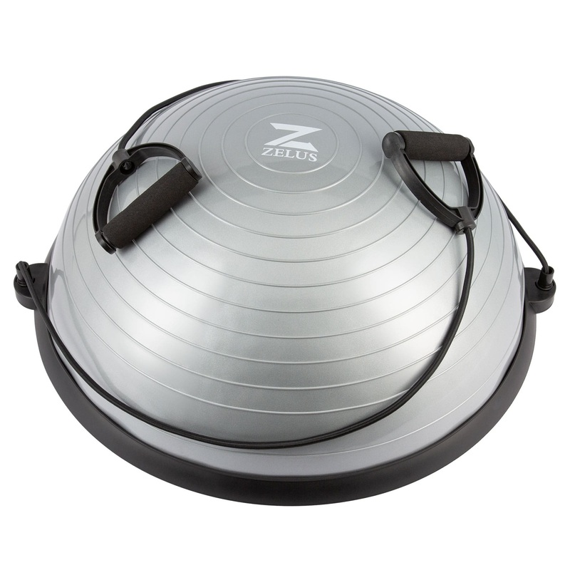Fitness Balance Trainer 23-Inch Balance Ball with Resistance Bands Gray