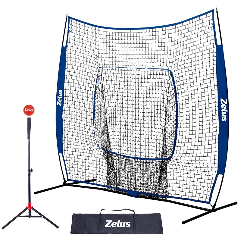 77 Baseball Net with Tee Kit, Portable Baseball Net for Hitting and Pitching