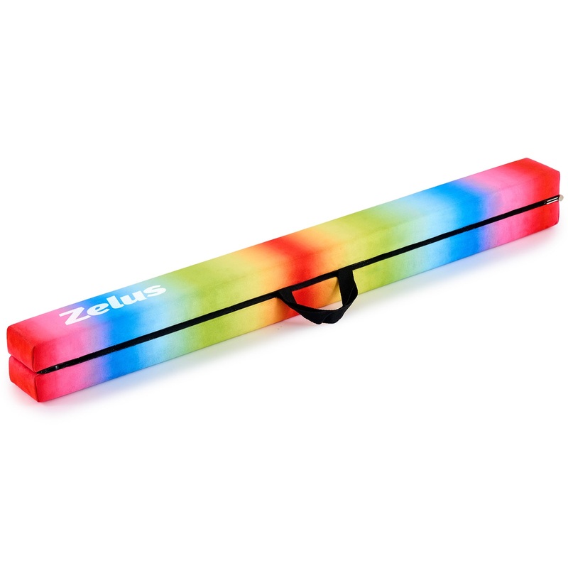8′ Folding Gymnastics Balance Beam, Floor Balance Beam w/Carry Handles Anti-Slip Base