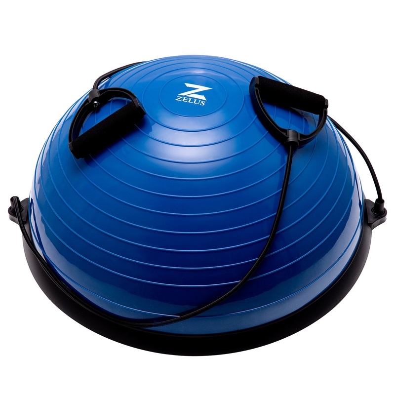 Fitness Balance Trainer 23-Inch Balance Ball with Resistance Bands Blue