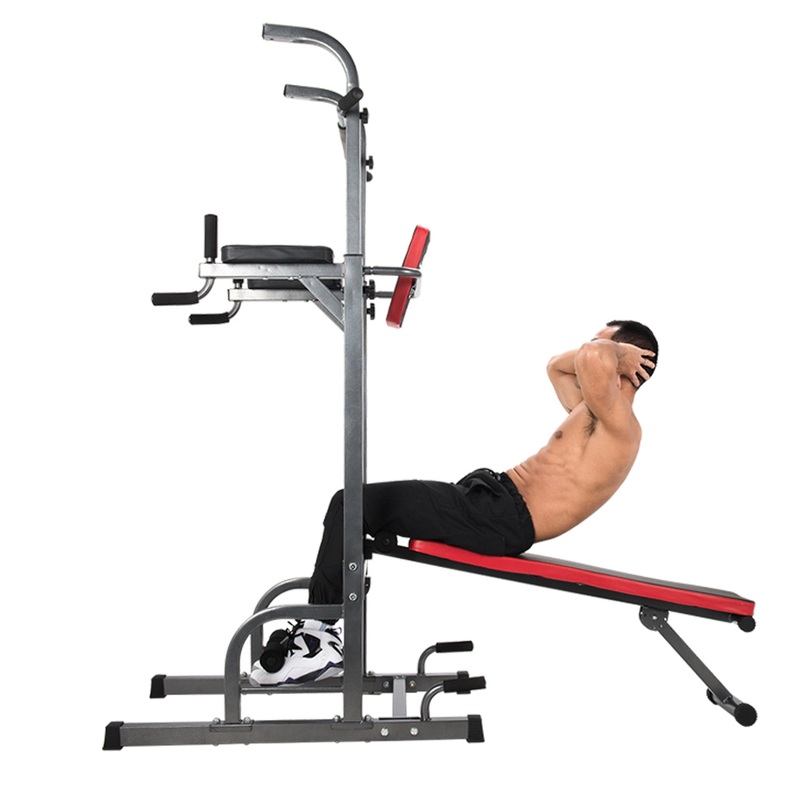 Strength Tower Multi-Purpose Pull-Up Squat Station Includes Deadlift Bench