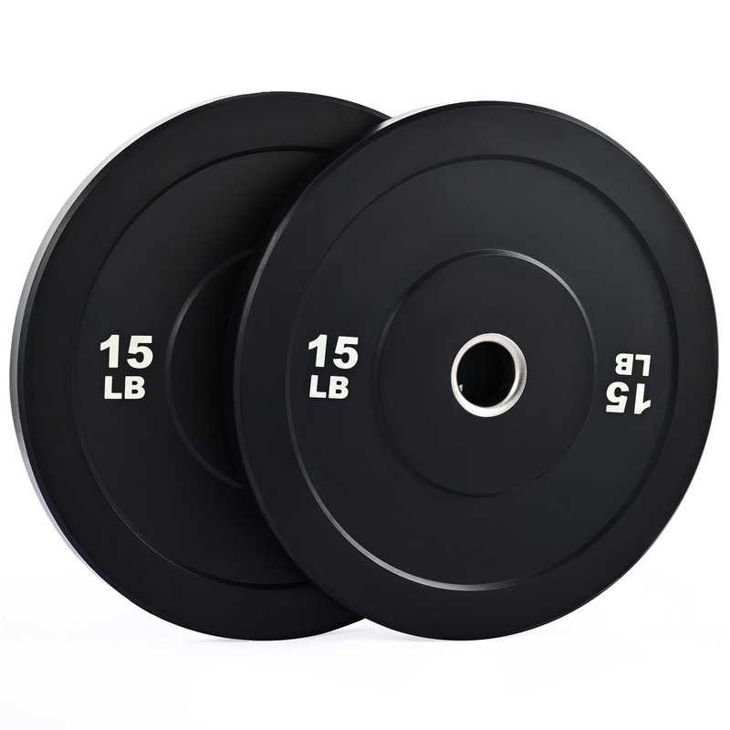 Weight Plate Set, Twin 2 Bumper Plates for Strength and Training Fitness 15lb