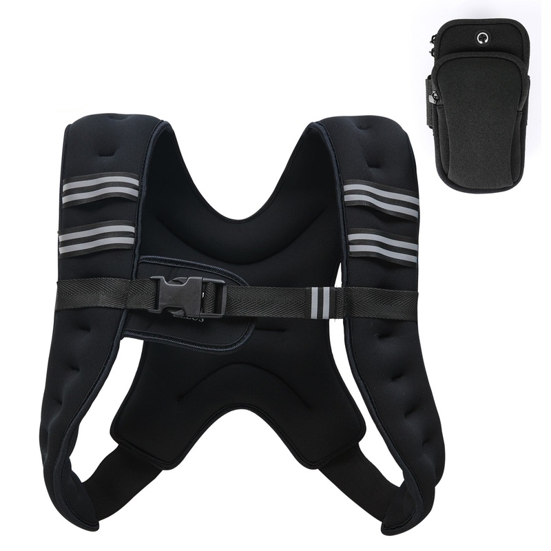 Weight Vest for Running and Training Black Vest with 20-lb