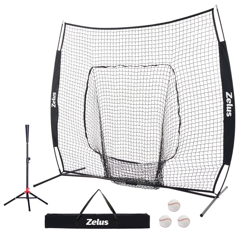 Baseball Net Kit with Baseball Tee and Sock Net, 7x7ft Softball Baseball Training Equipment