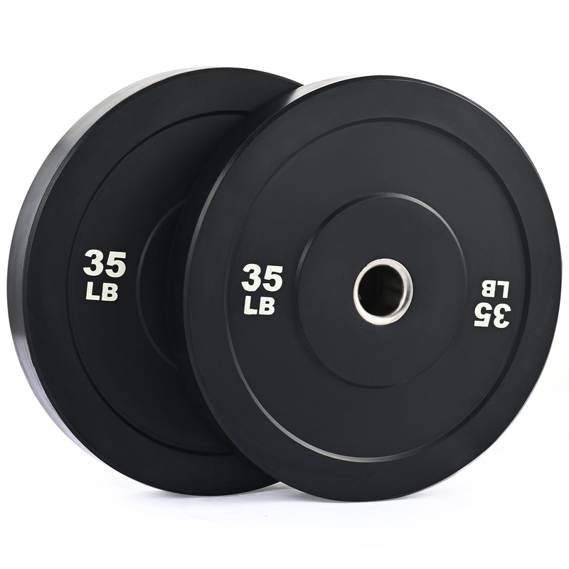 Weight Plate Set, Twin 2 Bumper Plates for Strength and Training Fitness 35lb