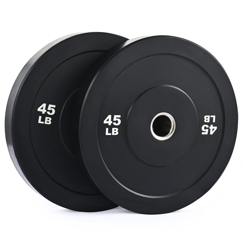 Weight Plate Set, Twin 2 Bumper Plates for Strength and Training Fitness 45lb