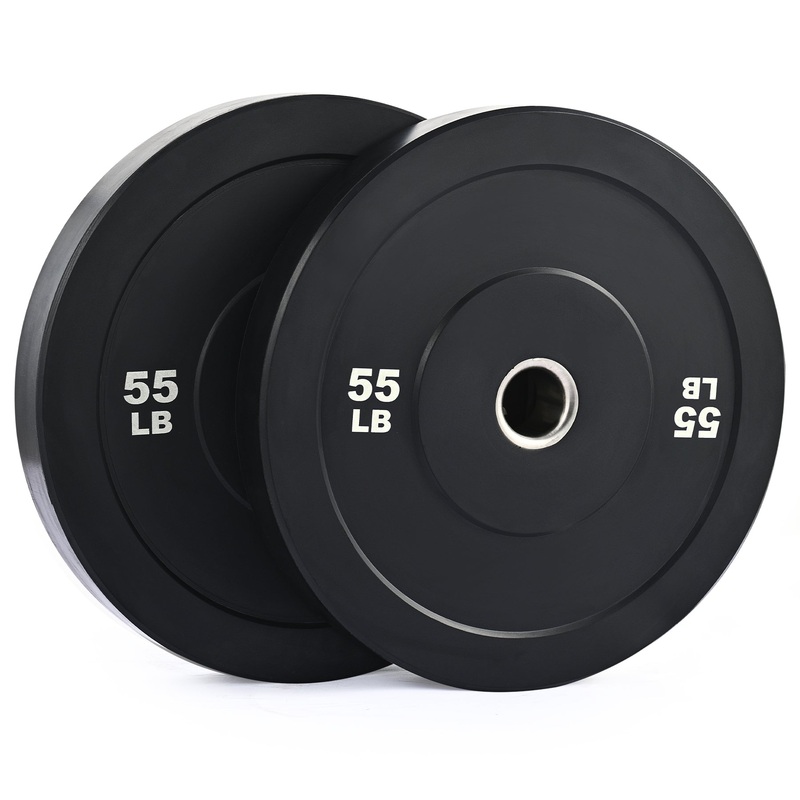 Weight Plate Set, Twin 2 Bumper Plates for Strength and Training Fitness 55lb