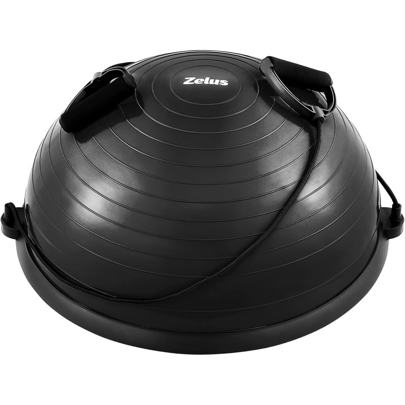 ZELUS Balance Ball Trainer  23 Half Exercise Ball with Resistance Bands