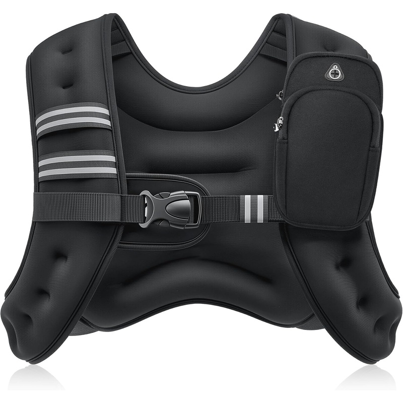ZELUS Weighted Vest with Reflective Strips | 630 lb Adjustable Workout Vest for Training & Cardio