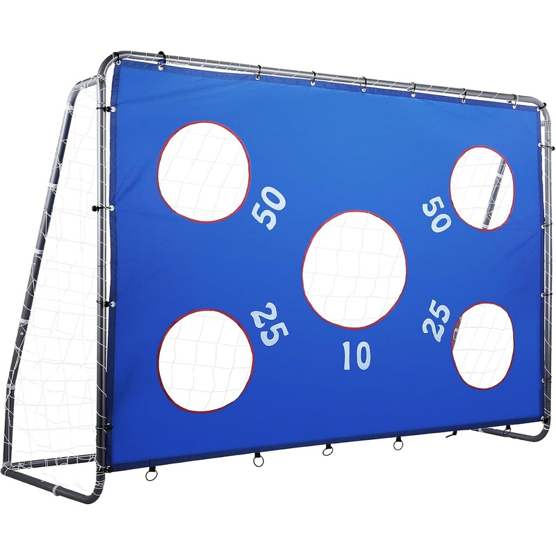 ZELUS 8×5.6 ft Soccer Goal with Target Net  Durable All-Weather Training Goal