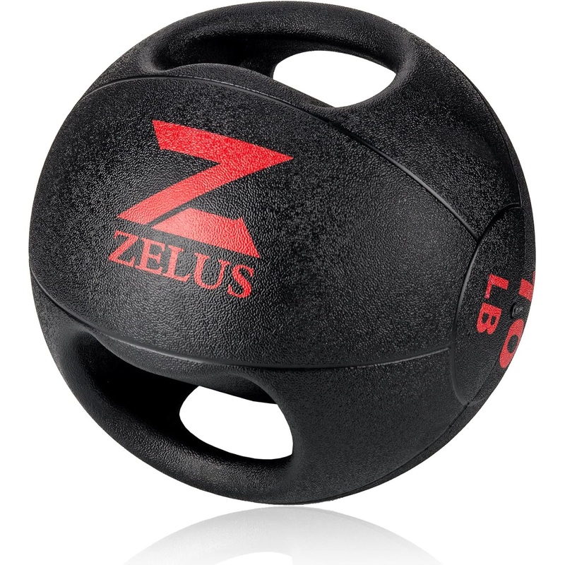 ZELUS Dual-Grip Medicine Ball  10/20 lb Weighted Ball for Strength & Core Training
