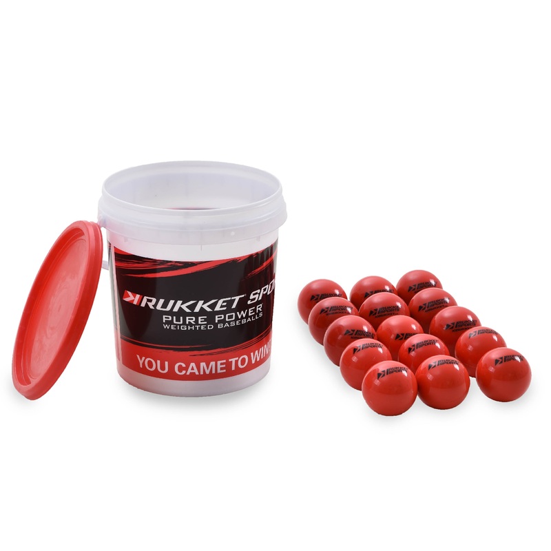 15pk PUREPOWER Weighted Baseballs / Softballs w/ Bucket