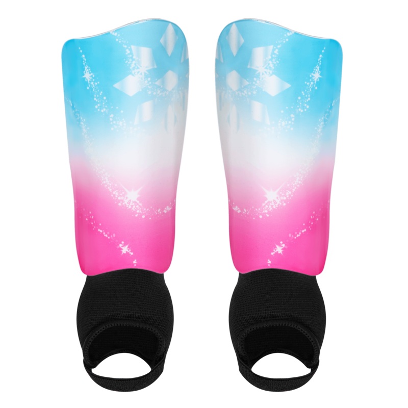 Girls’ Soccer Shin Guards|Holographic|Sparkle Pink/Blue|Small/Medium|Medium/Large