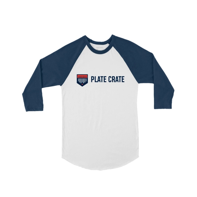 Plate Crate 3/4 Tee|Adult XL|Adult Large|Adult Medium|Adult Small|Youth Large|Youth Medium