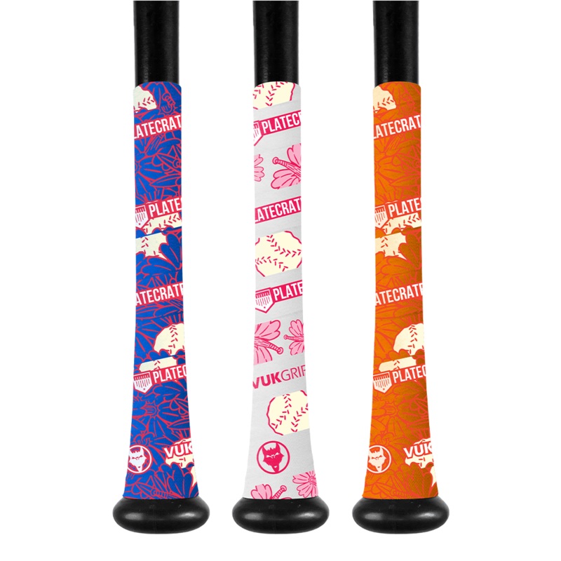 VUK x Plate Crate Bat Grips|Blue/Red|White/Pink|Orange/White