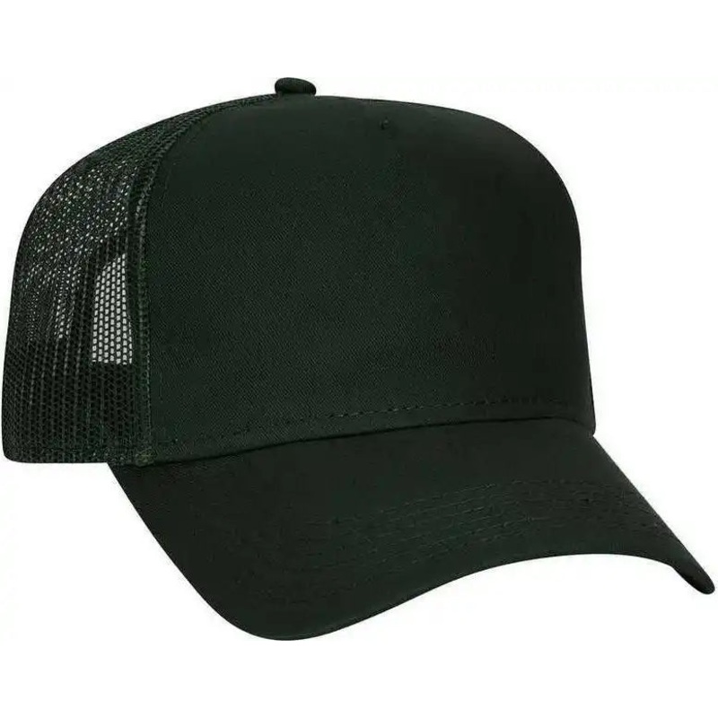 OTTO 102-664 Cotton Twill 5 Panel Low Profile Pro Style Mesh Back Cap – Dark Green