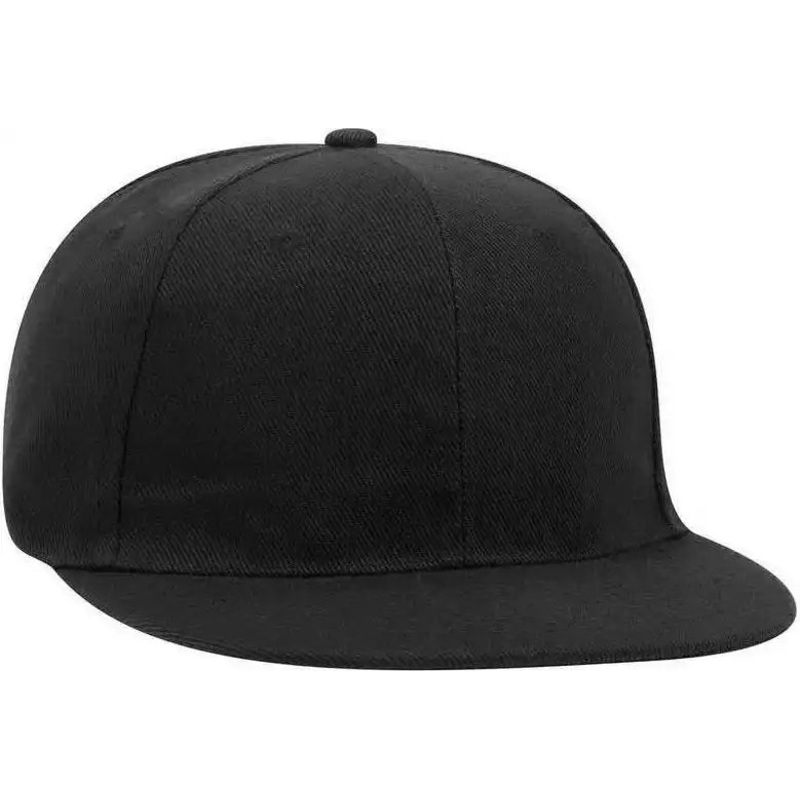 OTTO 125-1137 Promo Alternative Wool Twill Round Flat Visor 6 Panel Pro Style Snapback Hat – Black