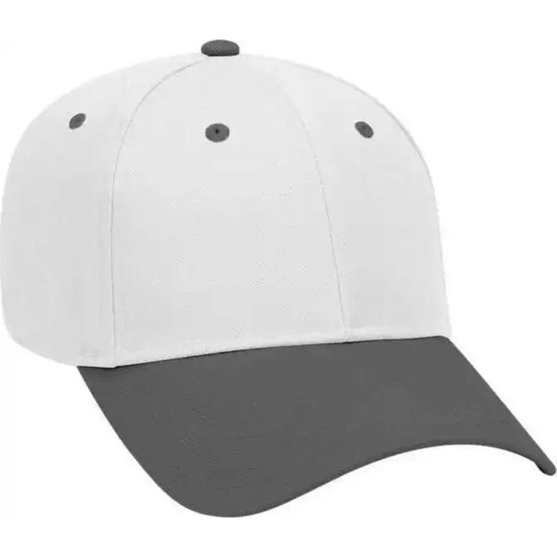 OTTO 19-061 Cotton Twill Low Profile Pro Style Cap with Fabric Adjustable Hook – Black White